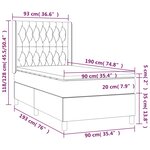 vidaXL Sommier à lattes de lit matelas LED Bleu foncé 90x190cm Velours