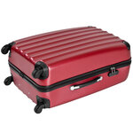 Tectake set de 3 valises trolley rigides - abs - rouge