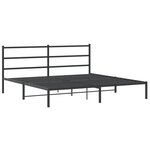 vidaXL Cadre de lit métal avec tête de lit noir 183x213 cm