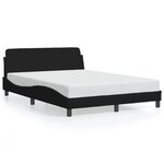 vidaXL Cadre de lit avec tête de lit Noir 120x200 cm Tissu