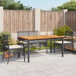 vidaXL Ensemble à manger de jardin coussins 5Pièces Noir Résine tressée