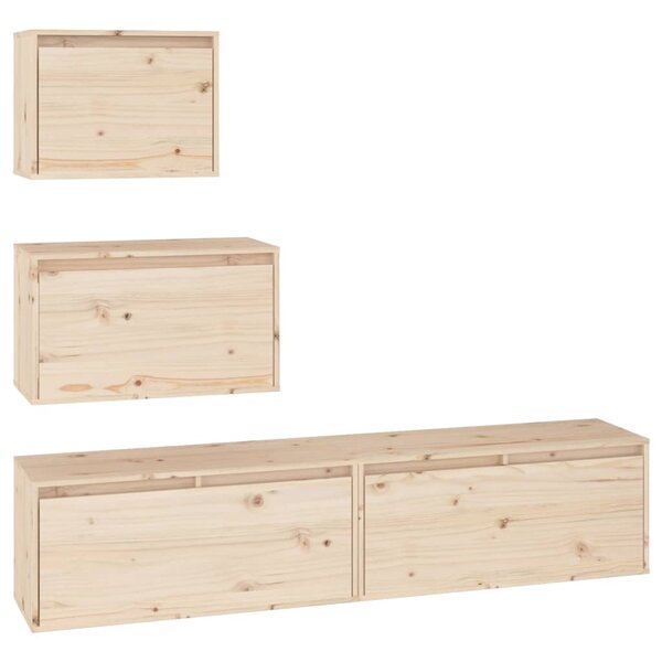 vidaXL Meubles TV 4 Pièces Bois massif de pin