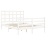 vidaXL Cadre de lit avec tête de lit blanc 120x200 cm bois massif