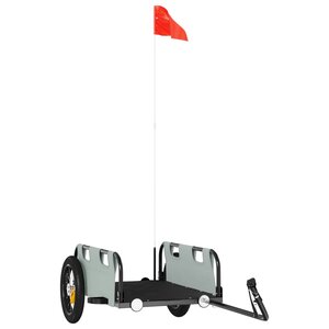 vidaXL Remorque de vélo gris tissu oxford et fer