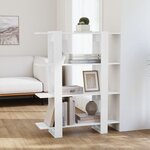 vidaXL Bibliothèque/Séparateur de pièce Blanc brillant 100x30x123 5 cm