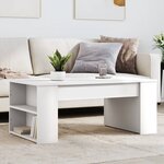 vidaXL Table basse blanc 102x55x42 cm bois d'ingénierie