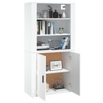 vidaXL Buffet haut Blanc Bois d'ingénierie