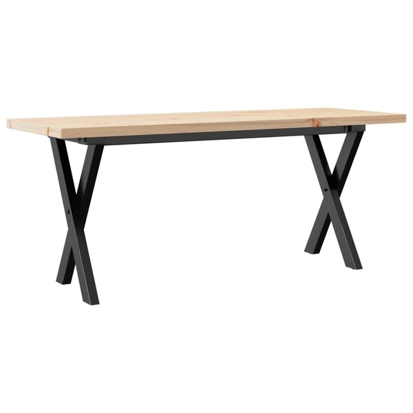 vidaXL Table basse cadre en X 110x40x45 5 cm bois de pin massif fonte