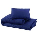 vidaXL Ensemble de housse de couette Bleu marine 200x220 cm Microfibre