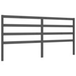 vidaXL Cadre de lit avec tête de lit gris 200x200 cm bois massif