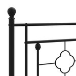 vidaXL Cadre de lit métal avec tête de lit noir 75x190 cm