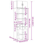 vidaXL Armoire de rangement gris béton 70x42 5x225cm bois d'ingénierie