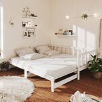 vidaXL Lit coulissant Blanc 2x(90x200) cm Bois de pin massif