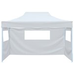 vidaXL Tente de réception pliable avec 3 parois 3x4 m Acier Blanc