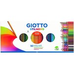 Etui de 50 Crayons de Couleur Stilnovo + Taille-crayon x 5 GIOTTO