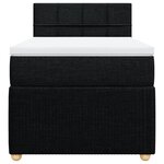 vidaXL Sommier à lattes de lit avec matelas Noir 90x190 cm Tissu