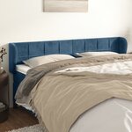vidaXL Tête de lit avec oreilles Bleu foncé 163x23x78/88 cm Velours