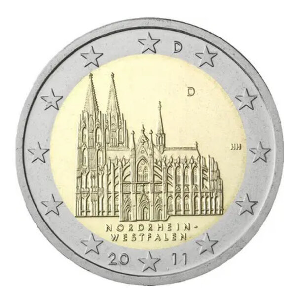 2 euros commémoratives Allemagne 2011 Rhénanie du Nord Westphalie - les 5 ateliers.