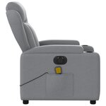 vidaXL Fauteuil de massage inclinable électrique gris clair tissu