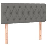 vidaXL Sommier à lattes de lit avec matelas Gris foncé 90x200 cm Tissu