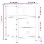 vidaXL Tables de chevet 2Pièces chêne sonoma 34x35 5x50cm bois ingénierie