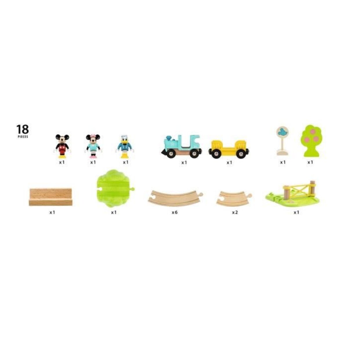 DISNEY Brio Circuit Mickey Mouse - Coffret complet 18 pieces - Circuit de  train en bois - Ravensburger - Des 3 ans - 32277 - Maquette - Achat & prix