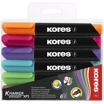 Etui de 6 marqueurs permanents 'k marker'  pointe ogive kores