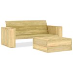 vidaXL Salon de jardin 3 Pièces Bois de pin imprégné
