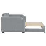 vidaXL Lit de jour avec lit gigogne gris clair 90x200 cm tissu