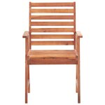vidaXL Chaises à manger d'extérieur lot de 3 et coussins Acacia massif