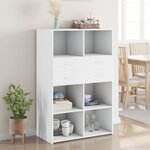 vidaXL Buffet haut blanc 80x42 5x124 cm bois d'ingénierie