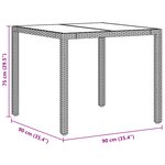 Ensemble de salle à manger de jardin vidaXL 5 pièces avec coussins en poly rattan marron