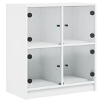 vidaXL Armoire latérale avec portes en verre blanc 68x37x75 5 cm