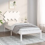 vidaXL Cadre de lit Blanc 90x190 cm Simple Bois massif