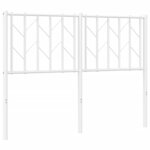 vidaXL Tête de lit métal blanc 120 cm