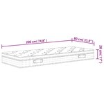 vidaXL Matelas à ressorts ensachés moyen plus 80x200 cm