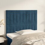 vidaXL Têtes de lit 2 Pièces Bleu foncé 90x5x78/88 cm Velours