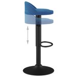 Vidaxl tabouret de bar bleu velours
