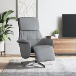 vidaXL Fauteuil inclinable avec repose-pieds gris clair tissu
