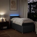 vidaXL Sommier à lattes de lit avec matelas Gris foncé 100x200cm Tissu