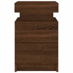 vidaXL Tables de chevet et lumières LED 2 Pièces chêne marron 35x39x55 cm