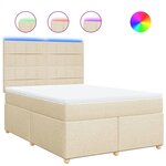 vidaXL Sommier à lattes de lit avec matelas Crème 140x190 cm Tissu