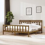 vidaXL Cadre de lit Marron miel Bois massif 200x200 cm