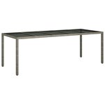 vidaXL Ensemble à manger de jardin et coussins 9 Pièces gris rotin verre