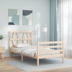 vidaXL Cadre de lit avec tête de lit 90x200 cm bois massif