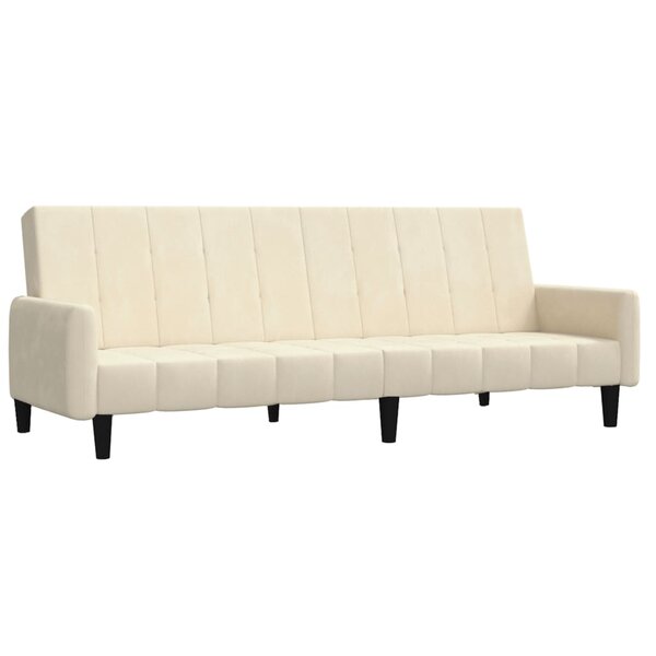 vidaXL Canapé-lit à 2 places crème velours