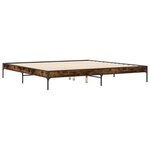 vidaXL Cadre de lit chêne fumé 180x200 cm bois d'ingénierie et métal