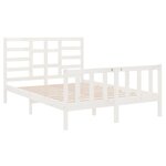 vidaXL Cadre de lit Blanc Bois massif 120x190 cm Petit double