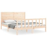 vidaXL Cadre de lit avec tête de lit 160x200 cm bois massif