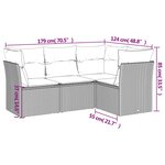 vidaXL Salon de jardin avec coussins 4 Pièces beige résine tressée